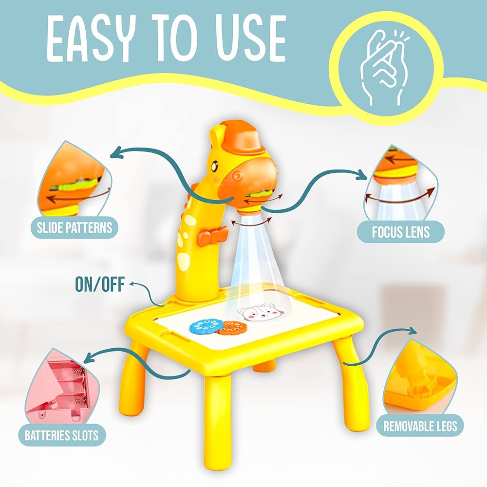 جهاز عرض رسم مع ضوء وموسيقى، طاولة جهاز عرض للتتبع والرسم للأطفال، مجموعة رسم إسقاطي للبنات والأولاد الصغار، ألعاب تعليمية للرسم للأطفال الصغار