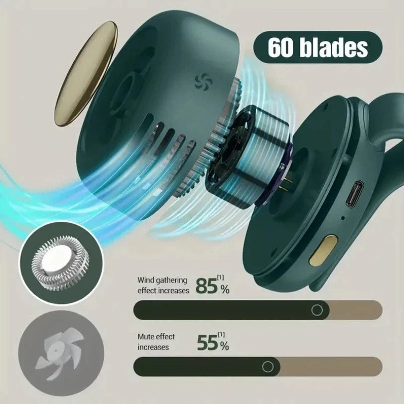 مروحة كهربائية صغيرة محمولة بدون شفرات 